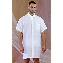 Pánske oblečenie - Oscar - ľanová dlhá košeľa - 15972607_