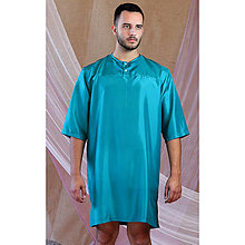 Pánske oblečenie - Axel - zelená nočná košeľa, hodváb - 15972894_