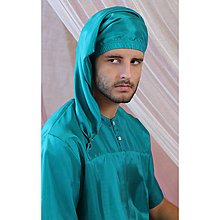 Pánske oblečenie - Axel - čiapka na spanie, zelená, hodváb - 15972908_