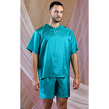 Pánske oblečenie - Axel - košeľa a šortky, zelená, hodváb - 15972939_