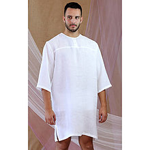 Pánske oblečenie - Leo - ľanová dlhá košeľa - 15973464_