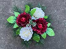 Dekorácie - Ikebana bordová ruža - 15971773_
