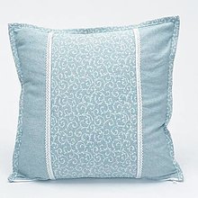 Úžitkový textil - PASTEL - biele ornamenty na pastelovej modrej - obliečka na vankúš 40x40cm - 15973297_