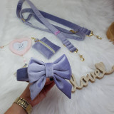 Pre zvieratá - Baxie lavender lila zamatový handmade obojok pre psa fialový, levanduľový - 15973958_