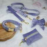 Pre zvieratá - Baxie lavender lila zamatový handmade obojok pre psa fialový, levanduľový - 15973963_