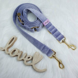 Baxie lavender lila velvet, levanduľové fialové zamatové handmade vodítko pre psa 