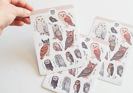 Papier - Samolepky "Sovičky" - 15974137_