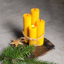 Sviečky - Adventné sviečky (červený knôt) - 15971820_