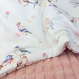 Detský textil - Prikrývka minky Snow White Birds - 15974056_
