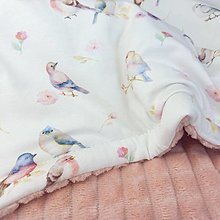Detský textil - Prikrývka minky Snow White Birds - 15974056_