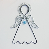 Dekorácie - anjelik s modrým srdiečkom - 15975432_