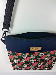 Iné tašky - Crossbody kabelka ruže (Modrý pruh) - 15975665_