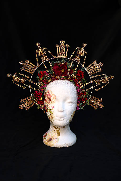 Ozdoby do vlasov - Halloween koruna La muerta - 15975263_
