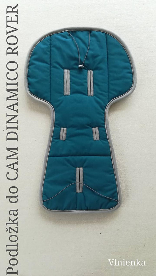Detský textil - Podložka  športového kočíka Cam Dinamico 100% merino Top Super wash NATURAL petrol blue - 15974630_