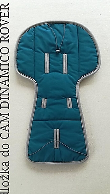 Detský textil - Podložka  športového kočíka Cam Dinamico 100% merino Top Super wash NATURAL petrol blue - 15974630_