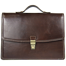 Pánske tašky - Elegantná kožená aktovka z pravej kože v tmavo hnedej farbe - 15974498_