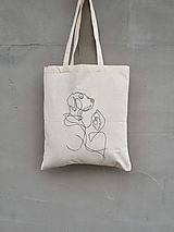 Nákupné tašky - •ručne maľovaná plátená taška - Žena a pes• - 15974772_