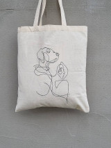 Nákupné tašky - •ručne maľovaná plátená taška - Žena a pes• - 15974775_