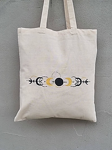 Nákupné tašky - •ručne maľovaná plátená taška - Moon• - 15974802_