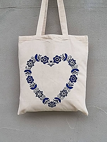 Nákupné tašky - •ručne maľovaná plátená taška - Srdce• - 15974839_