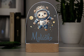 Detské doplnky - Detská nočná lampa s menom - ježko kozmonaut - 15975247_