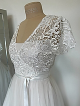 Šaty - Čipkovaný svadobný top cez šaty alebo halenka - 15976341_