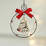 Dekorácie - zvonček s cezmínou- vianočná ozdoba - 15979672_
