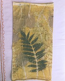 Šatky - Mulifunkčná šatka Ecoprint - sumak a breza 1 - 15980350_