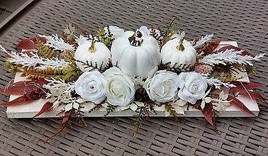 Dekorácie - Jesenná biela dekorácia - 15978089_