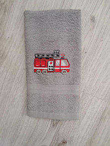 Úžitkový textil - Detské uteraky- hasičské auto - 15979729_