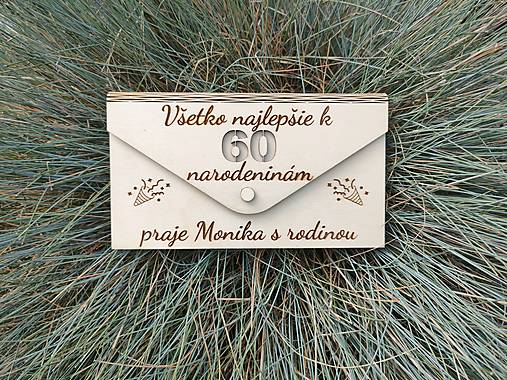 Darčeky pre svadobčanov - Drevená uzatvárateľná obálka s vlastným textom - 15980135_