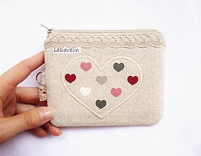 Peňaženky - Mini peňaženka - Srdce (+zadný zips) - 15983826_