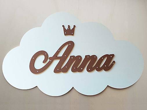Drevený obláčik s menom šírka 50cm
