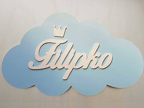 Drevený obláčik s menom šírka 50cm