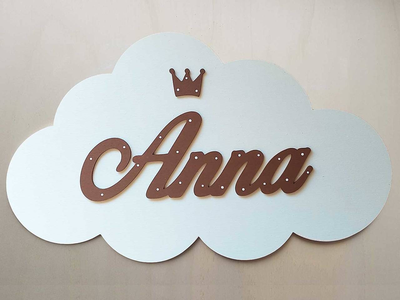 Drevený obláčik s menom šírka 50cm
