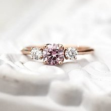 Prstene - Zásnubný prsteň ružový moisanit - 15981971_