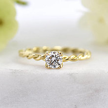 Prstene - Zásnubný diamantový prsteň 0,25ct - 15982038_