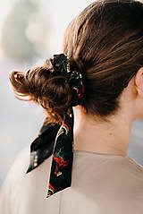 Ozdoby do vlasov - Maxi scrunchie asymetrická (Retro hnedá) - 15984841_