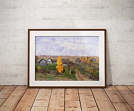 Kresby - Art Print| Jesenná príroda s domčekmi - 15982205_
