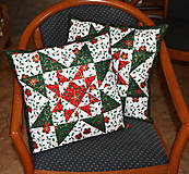 Úžitkový textil - Vianočné patchworkové prestieranie, vankúšiky, obrus - 15982090_