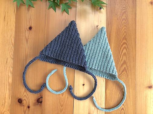 Detské čiapky - Merino čiapočka-škriatok novorodenec-6mesiacov - 15984500_