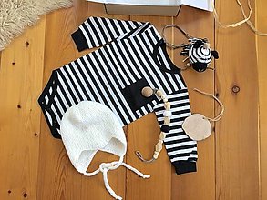 Detské oblečenie - Zebra pruhovaná-súpravička pre bábätko - 15982630_