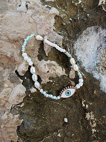 Náramky - I SEA YOU (UNI) korálkový náramok s riečnymi perlami - 15982397_