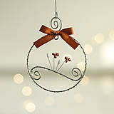 Dekorácie - vianočné ozdôbky z pozinkovaného drôtu (srdiečko) - 15985121_