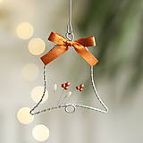Dekorácie - vianočné ozdôbky z pozinkovaného drôtu (zvonček) - 15985189_