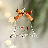 Dekorácie - vianočné ozdôbky z pozinkovaného drôtu (zvonček) - 15985190_