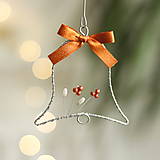 Dekorácie - vianočné ozdôbky z pozinkovaného drôtu (zvonček) - 15985191_