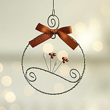 Dekorácie - vianočné ozdôbky z pozinkovaného drôtu (kruh) - 15985122_