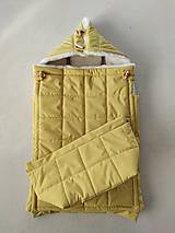 Detský textil - RUNO SHOP fusak pre deti 100% ovčie runo MERINO TOP super wash Natural Softshell žltý - 15985218_