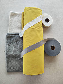 Textil - VLNIENKA Softshell žltý horčicový na fusak, nepadaciu deku, rukávnik, capačky, rukavice, - 15985115_